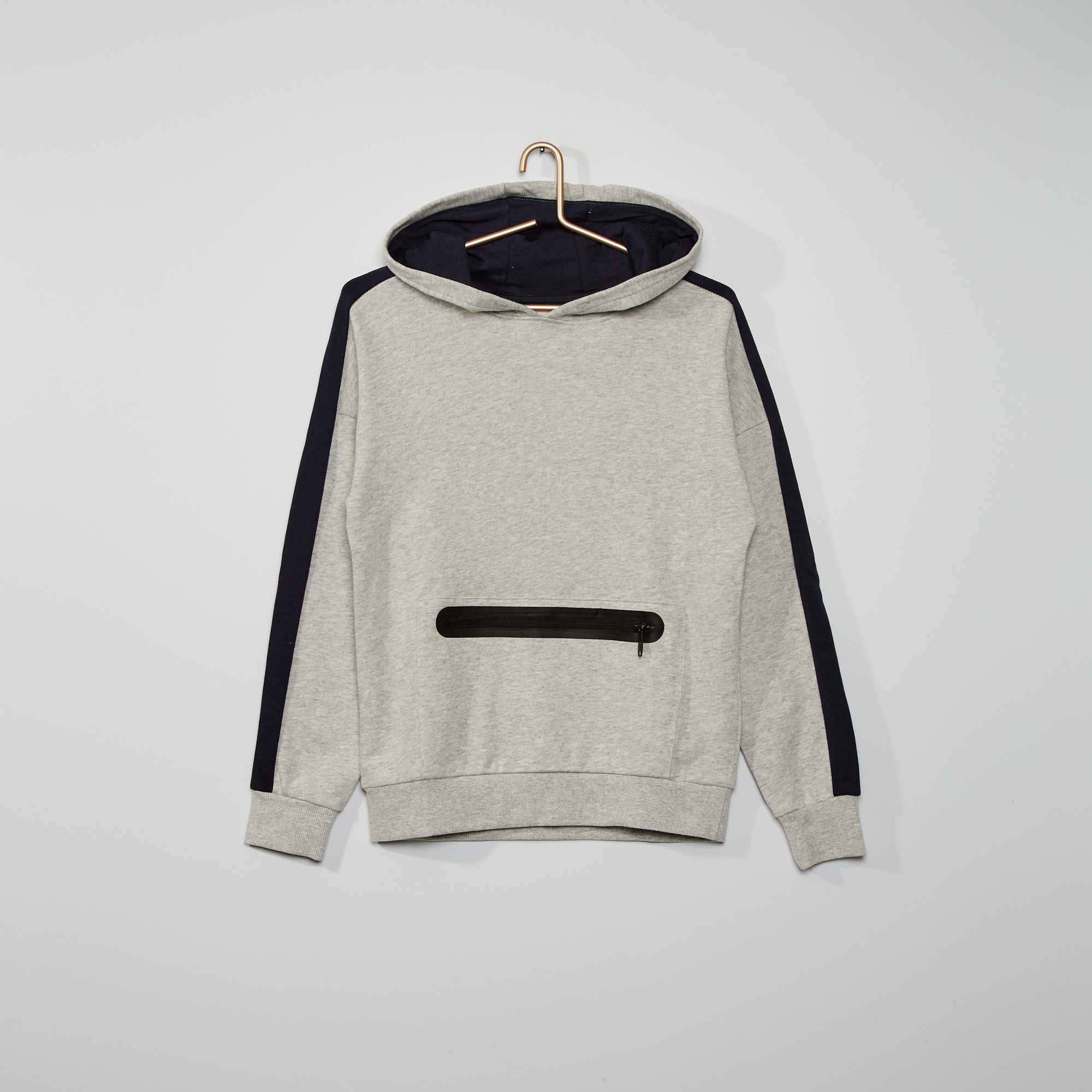 Sweat à capuche garçon adolescent - gris - Kiabi - 15,00€