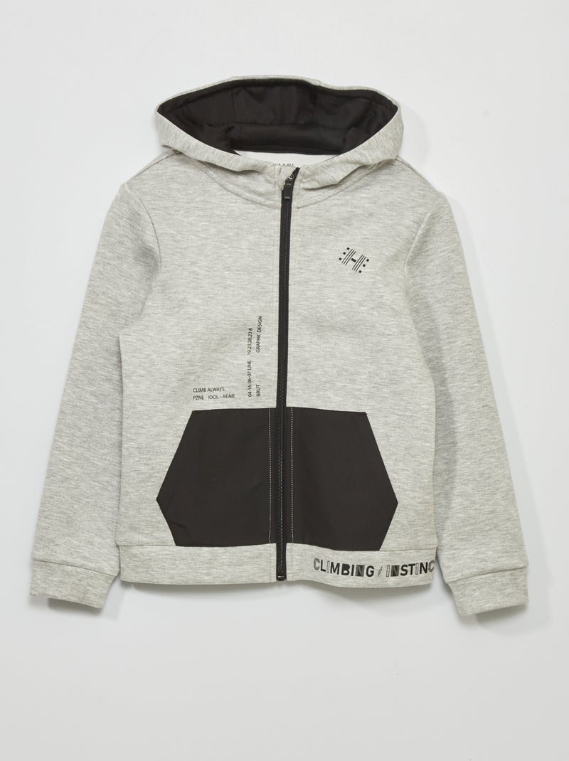 Sweat à capuche Gris - Kiabi