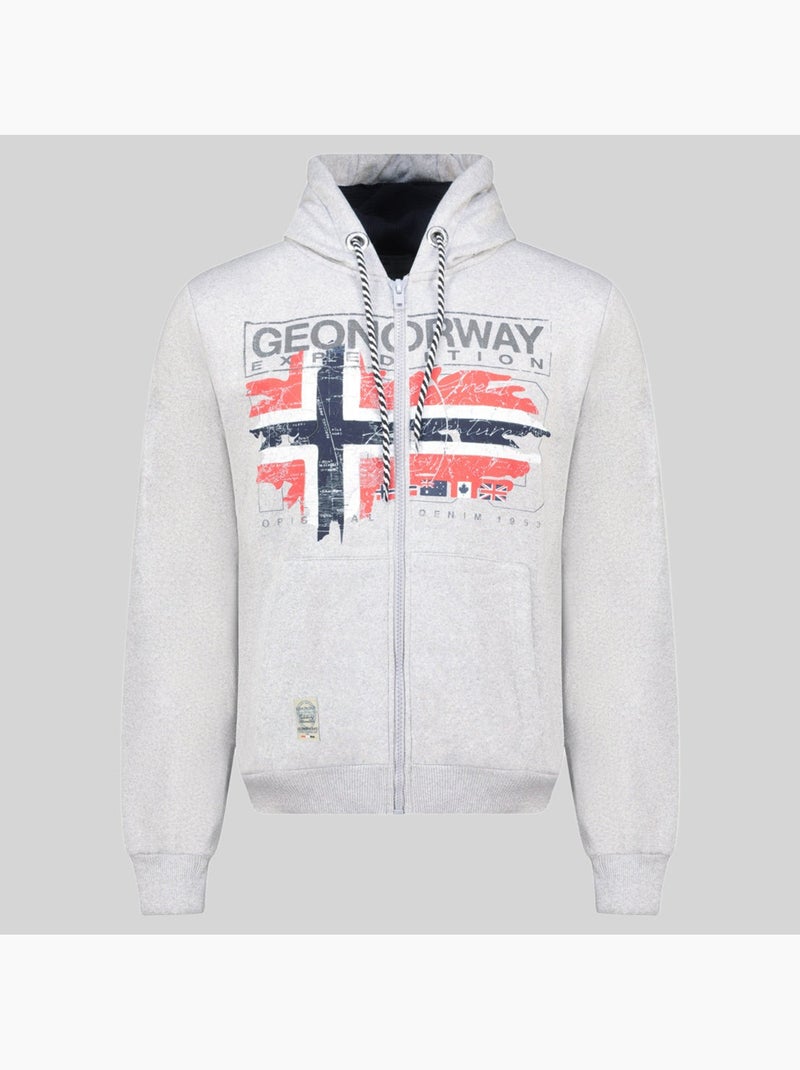 Sweat à capuche grusty – geographical norway Gris clair - Kiabi