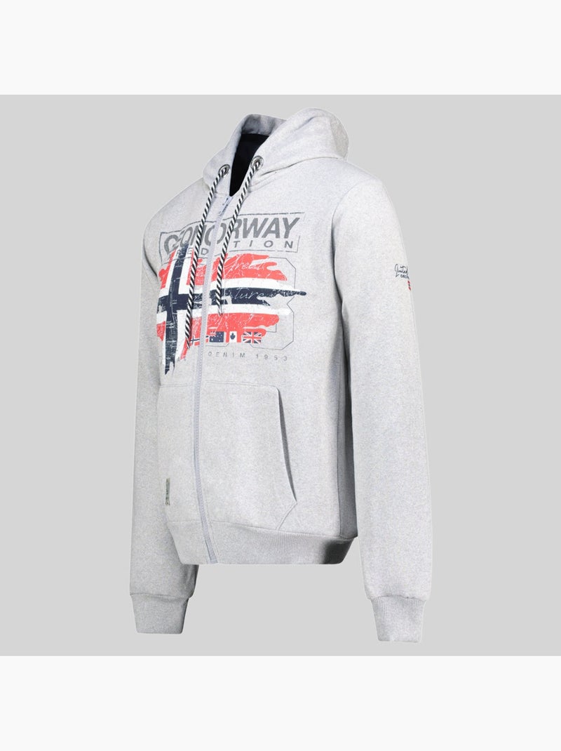 Sweat à capuche grusty – geographical norway Gris clair - Kiabi