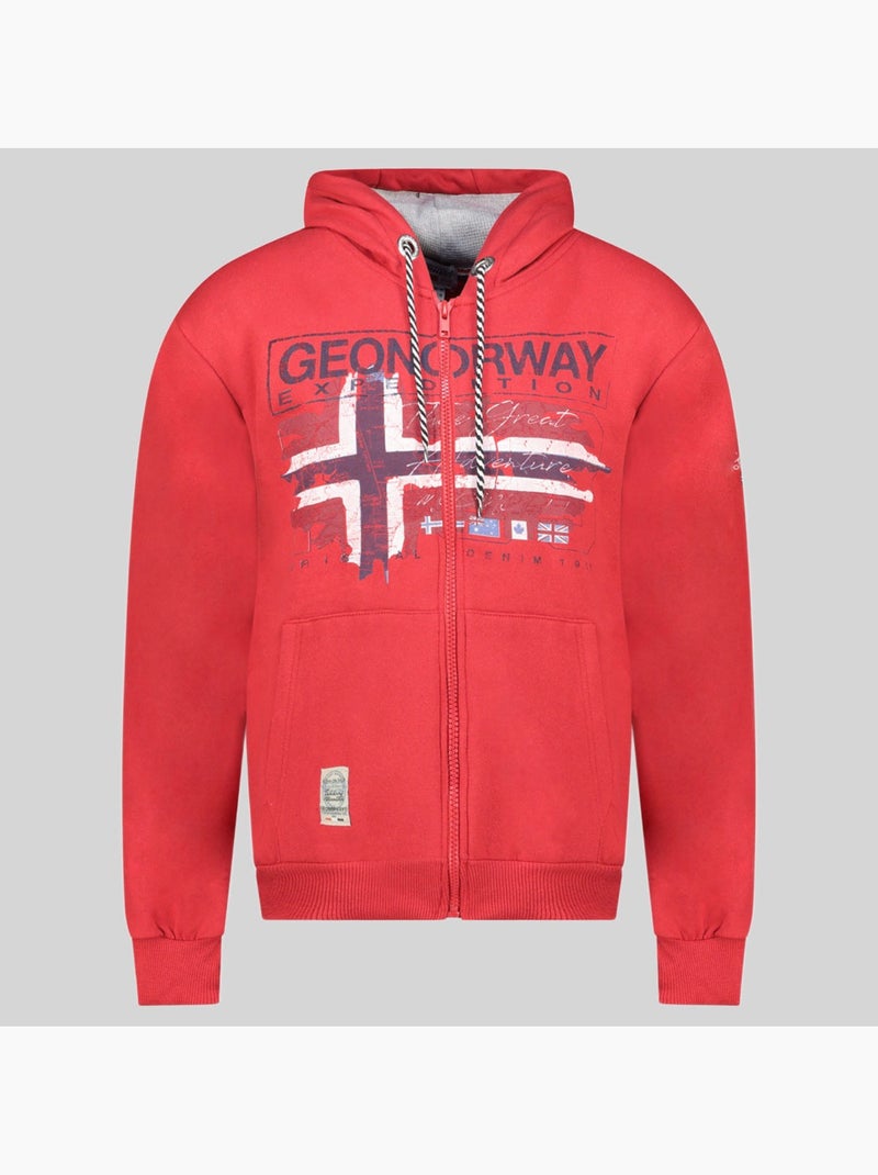 Sweat à capuche grusty – geographical norway Rouge - Kiabi