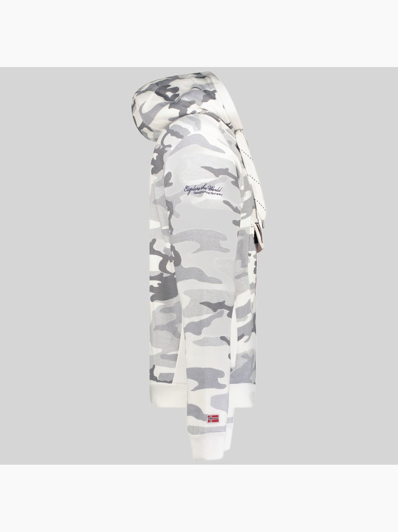 Sweat à capuche gymclass camo – geographical norway Vert de gris - Kiabi