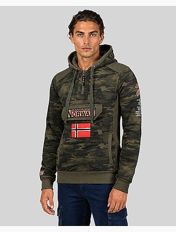 Sweat à capuche gymclass camo – geographical norway