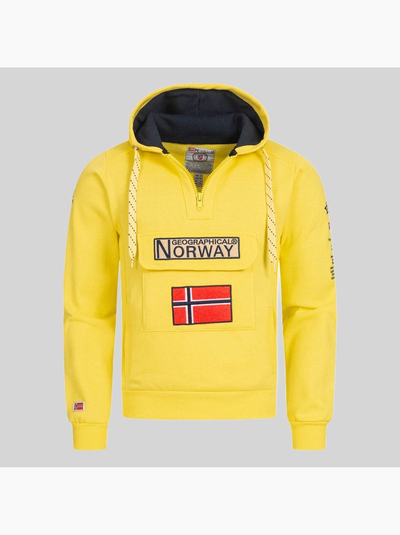 Sweat à capuche gymclass fluo – geographical norway Jaune fluo - Kiabi