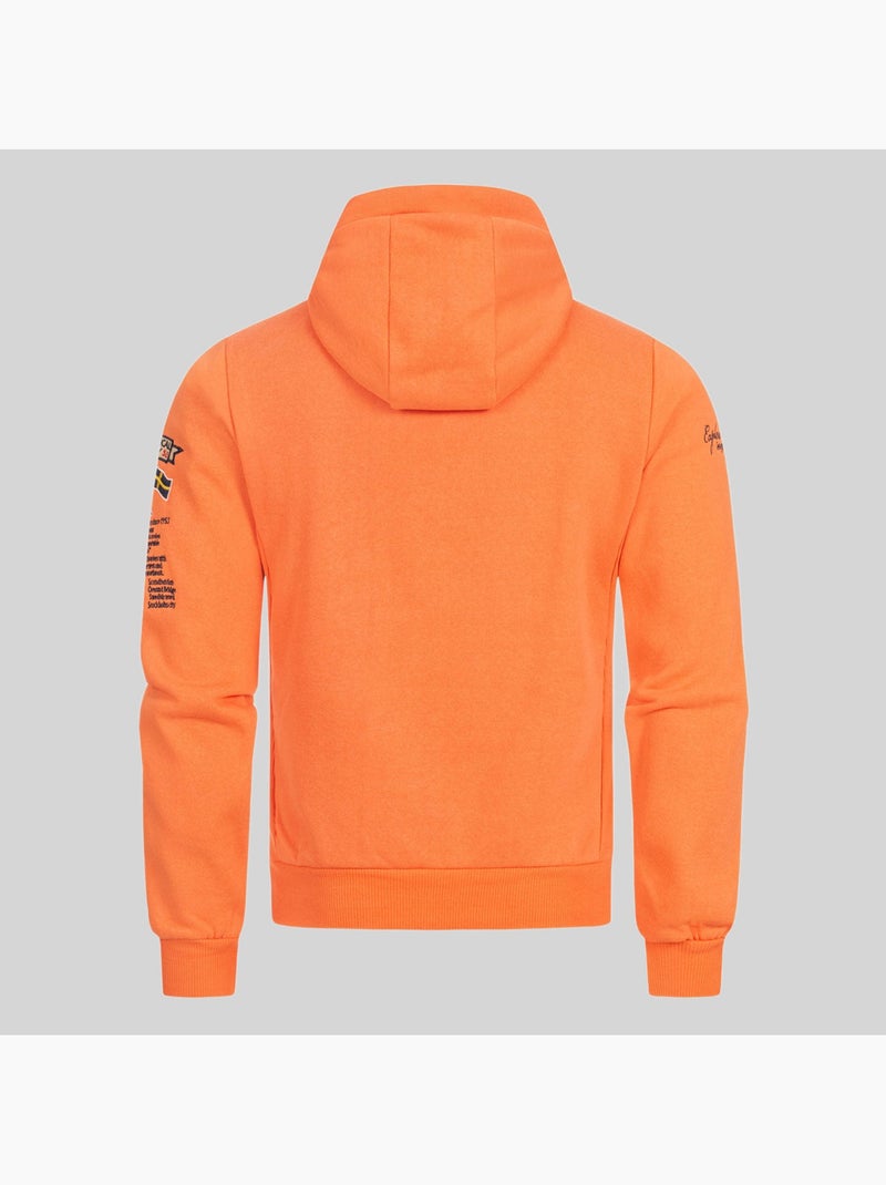 Sweat à capuche gymclass fluo – geographical norway Orange fluo - Kiabi