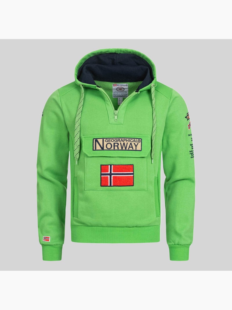 Sweat à capuche gymclass fluo – geographical norway Vert fluo - Kiabi