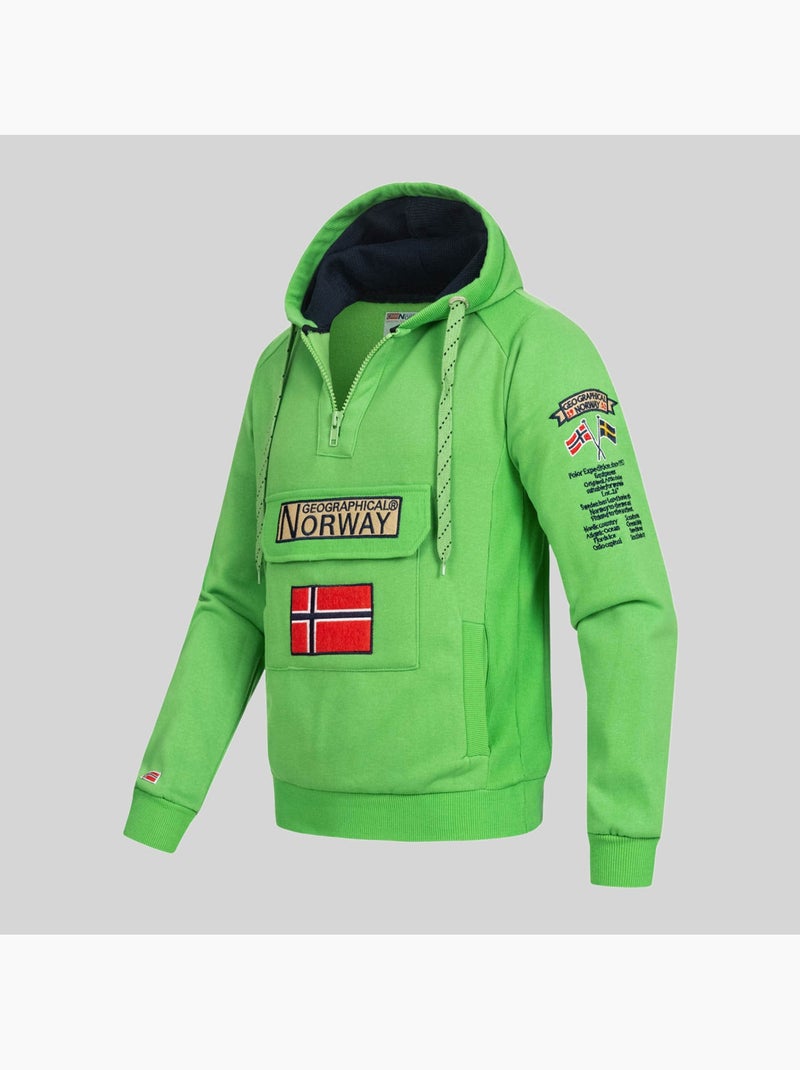 Sweat à capuche gymclass fluo – geographical norway Vert fluo - Kiabi