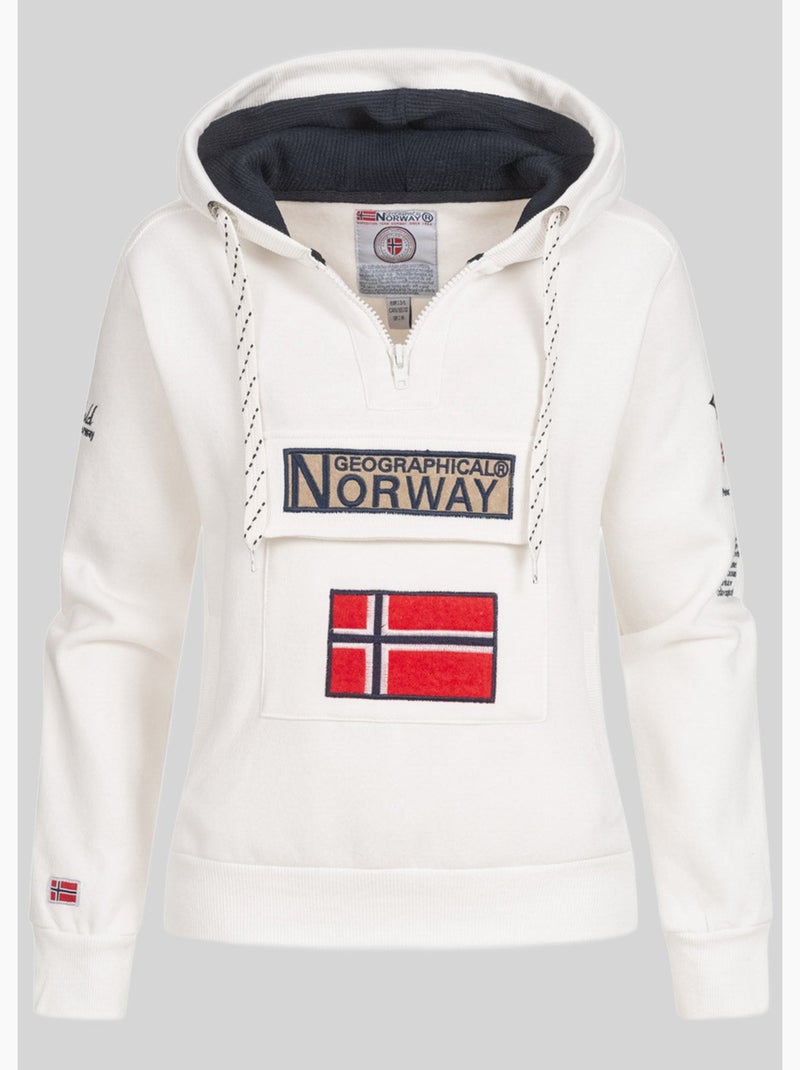 Sweat à capuche gymclass – geographical norway Blanc - Kiabi