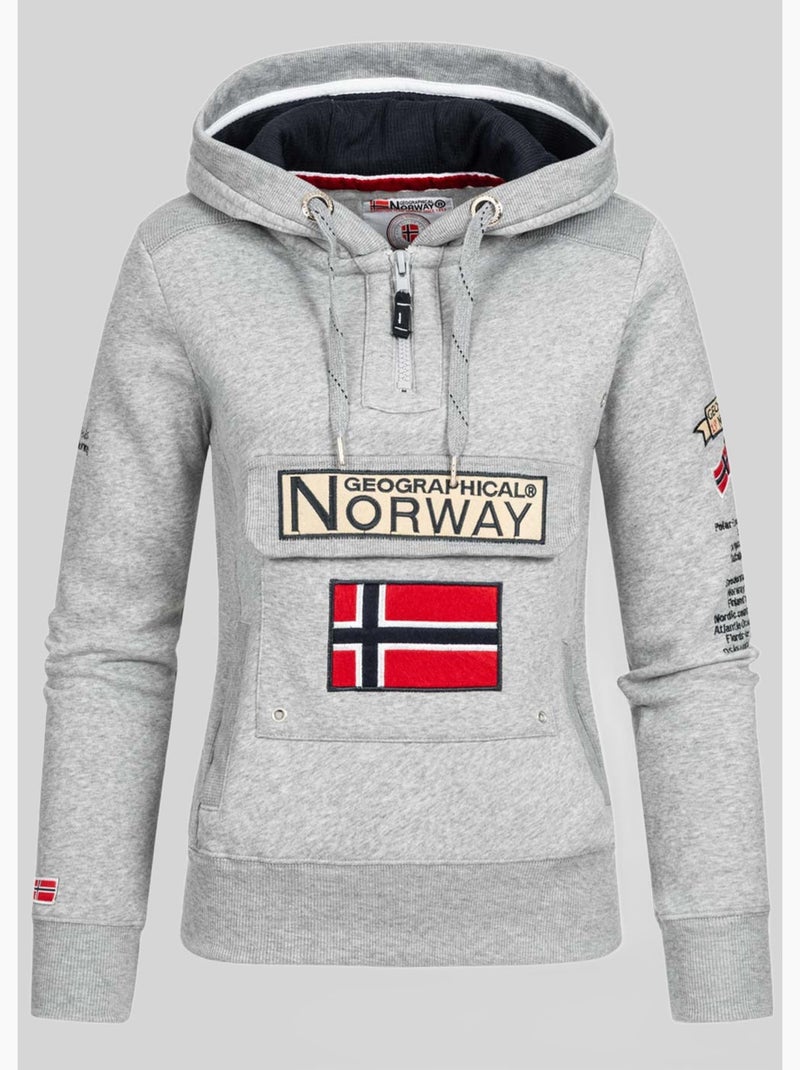 Sweat à capuche gymclass – geographical norway Gris clair - Kiabi