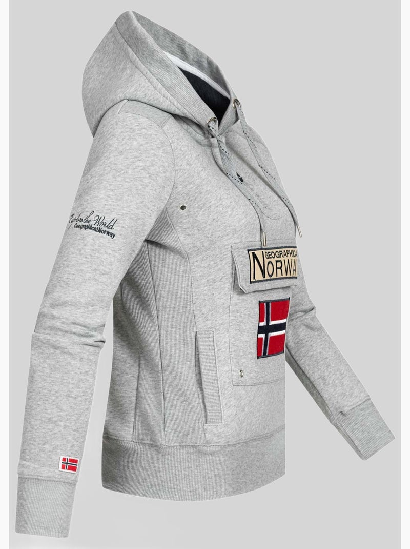 Sweat à capuche gymclass – geographical norway Gris clair - Kiabi