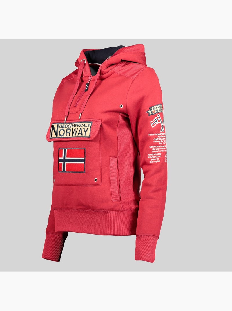 Sweat à capuche gymclass – geographical norway Rouge grenat - Kiabi