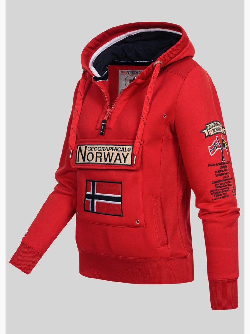 Sweat à capuche gymclass – geographical norway Rouge - Kiabi