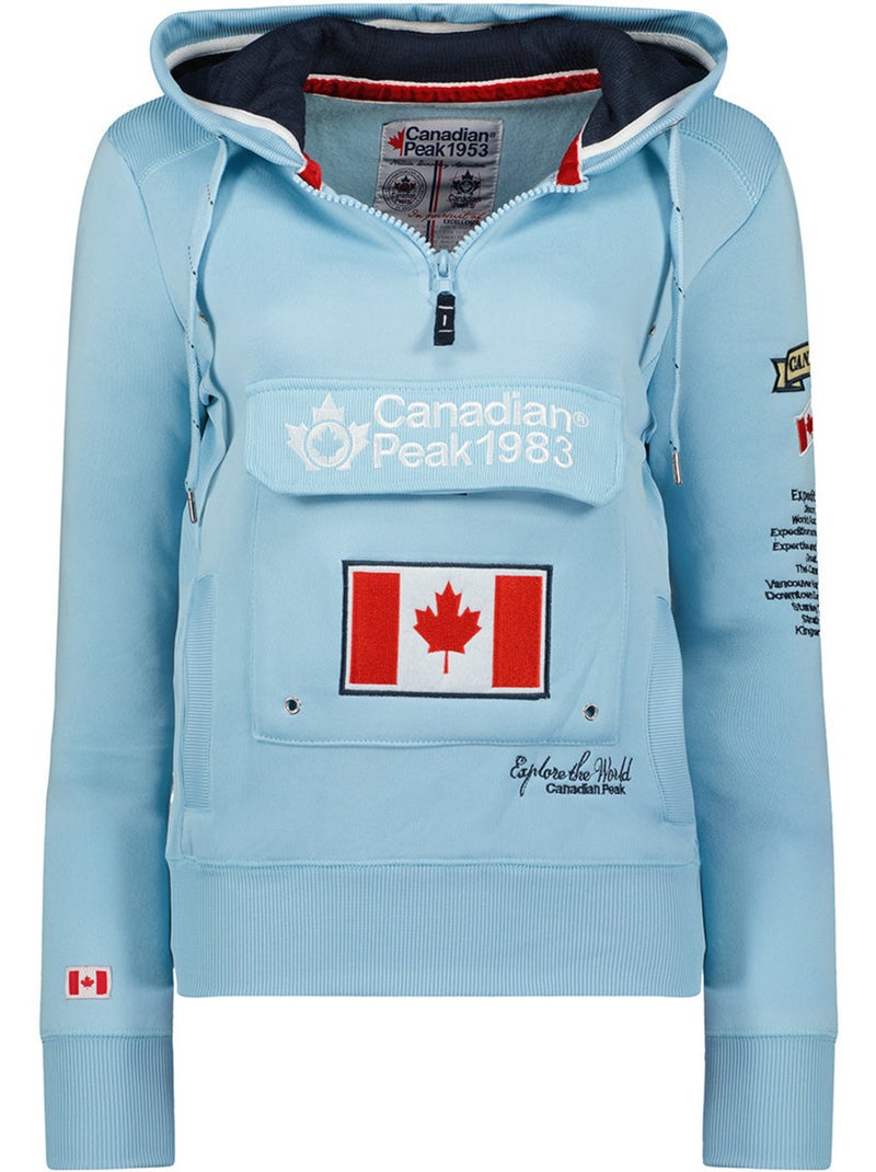 Sweat à capuche gyrelle – canadian peak Bleu ciel - Kiabi