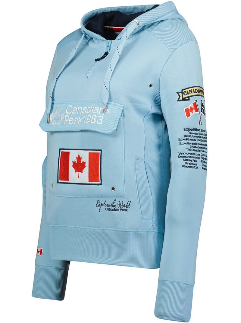 Sweat à capuche gyrelle – canadian peak Bleu ciel - Kiabi