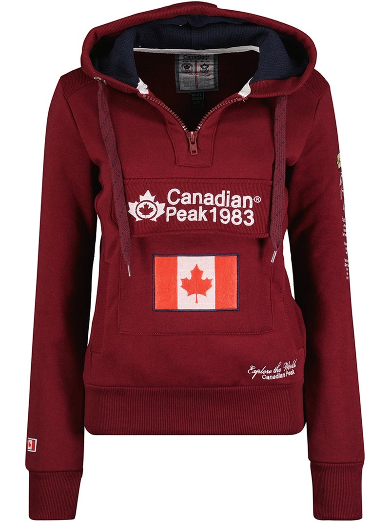 Sweat à capuche gyrelle – canadian peak Bordeaux - Kiabi