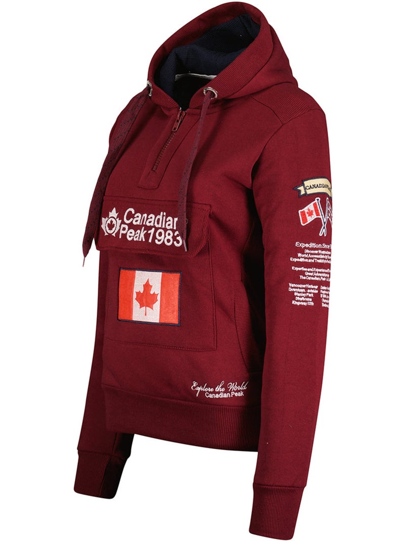 Sweat à capuche gyrelle – canadian peak Bordeaux - Kiabi