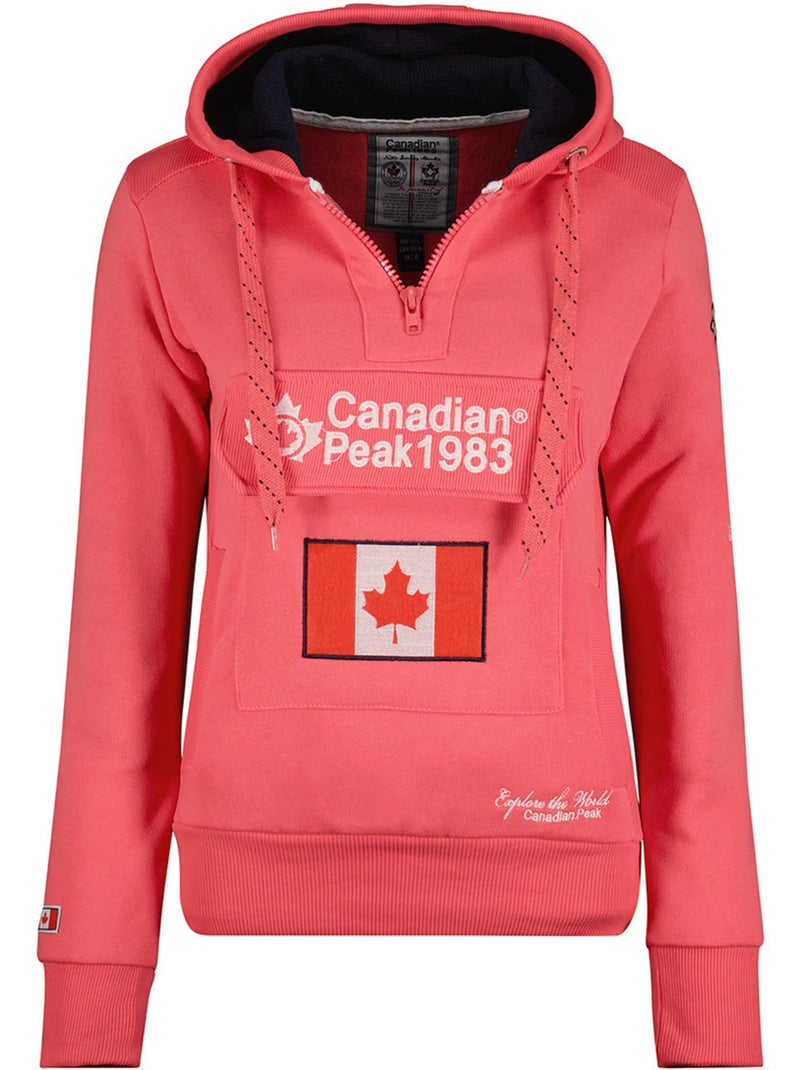 Sweat à capuche gyrelle – canadian peak Corail - Kiabi