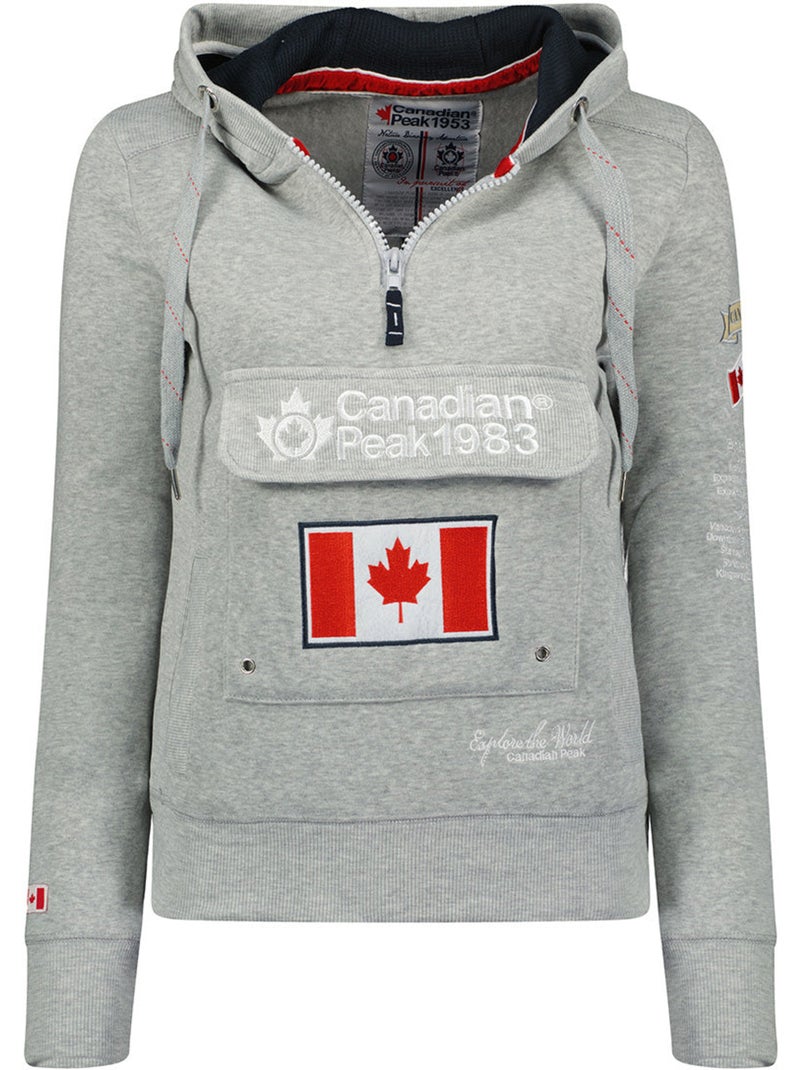 Sweat à capuche gyrelle – canadian peak Gris clair - Kiabi