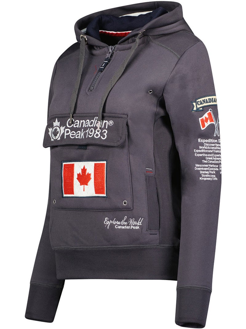 Sweat à capuche gyrelle – canadian peak Gris foncé - Kiabi
