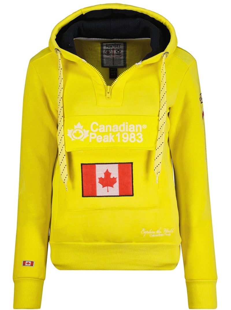 Sweat à capuche gyrelle – canadian peak Jaune fluo - Kiabi