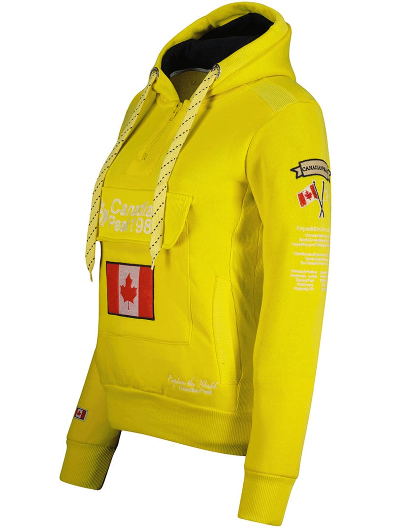Sweat à capuche gyrelle – canadian peak Jaune fluo - Kiabi
