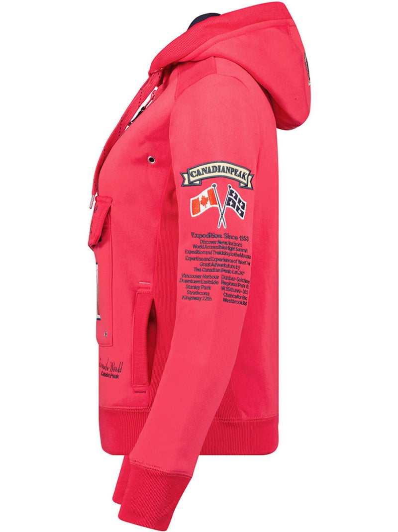 Sweat à capuche gyrelle – canadian peak Rose fluo - Kiabi