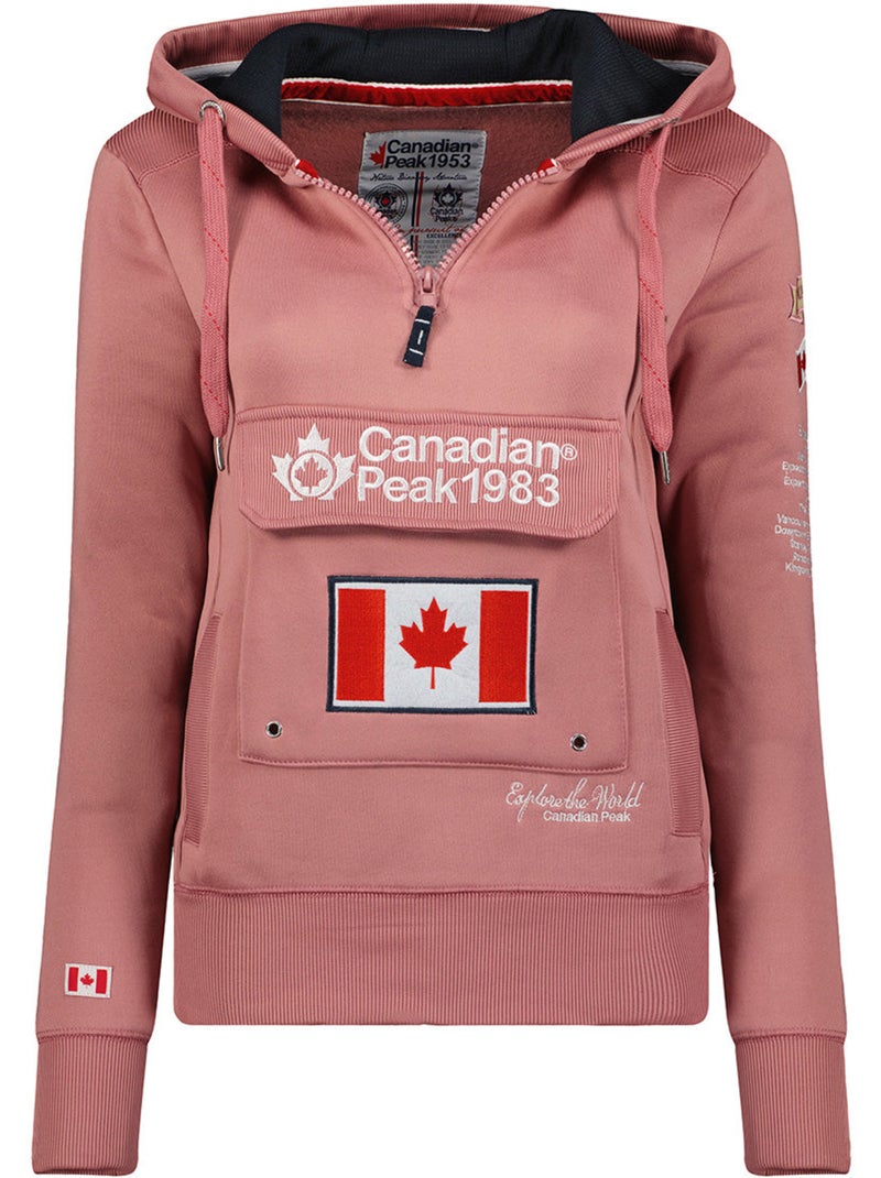 Sweat à capuche gyrelle – canadian peak Rose pâle - Kiabi