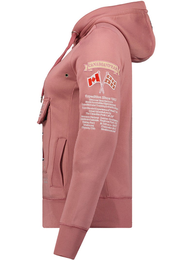 Sweat à capuche gyrelle – canadian peak Rose pâle - Kiabi