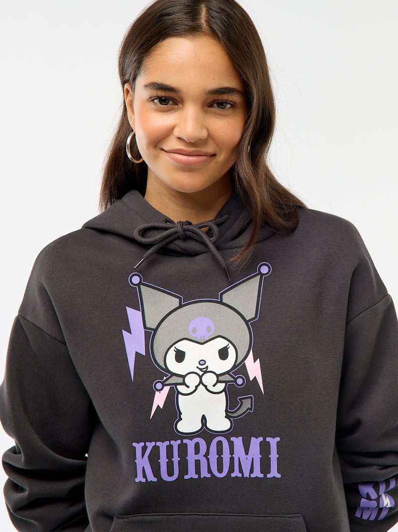 Sweat à capuche 'Hello Kitty' Noir - Kiabi