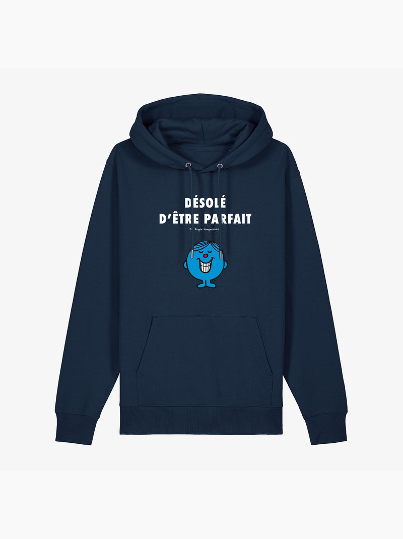 Sweat à capuche Homme - DÉSOLÉ D'ÊTRE PARFAIT 2 Bleu marine - Kiabi