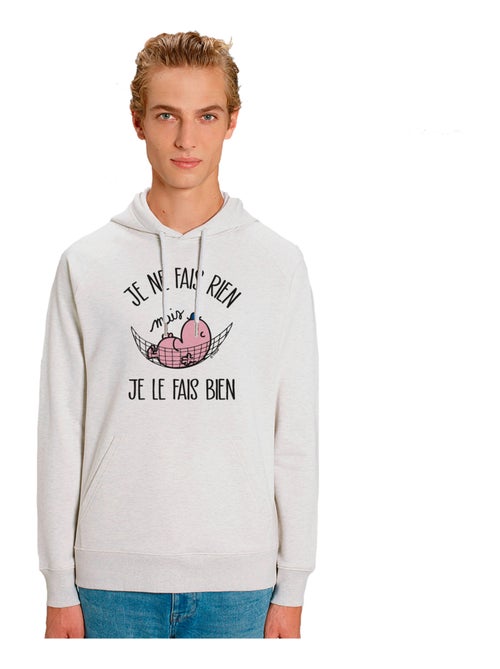 Sweat à capuche Homme - JE NE FAIS RIEN MAIS JE LE FAIS BIEN - Kiabi