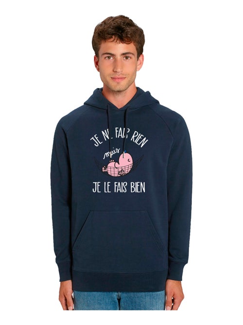 Sweat à capuche Homme - JE NE FAIS RIEN MAIS JE LE FAIS BIEN - Kiabi