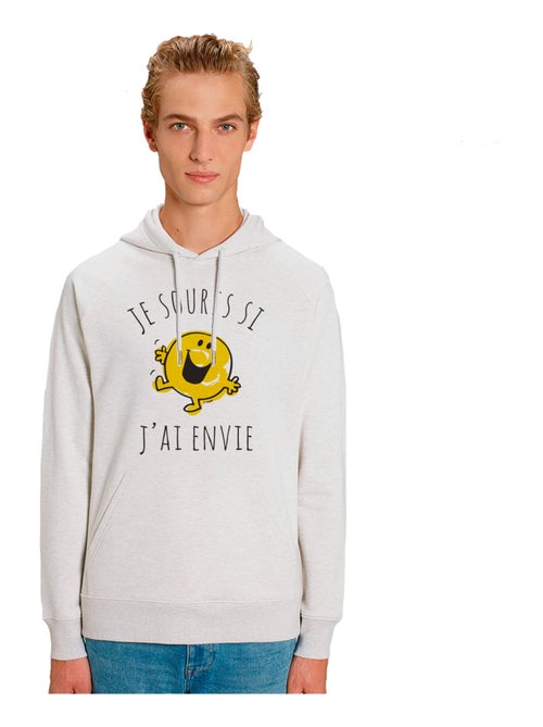 Sweat à capuche Homme - JE SOURIS SI J'AI ENVIE - Kiabi
