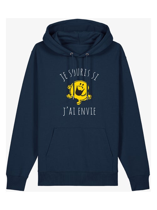 Sweat à capuche Homme - JE SOURIS SI J'AI ENVIE - Kiabi