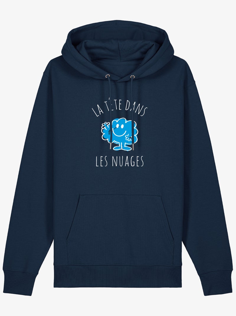 Sweat à capuche Homme - LA TÊTE DANS LES NUAGES Bleu marine - Kiabi