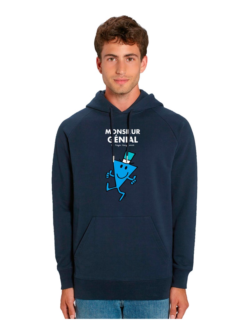 Sweat à capuche Homme - MONSIEUR GÉNIAL Bleu marine - Kiabi