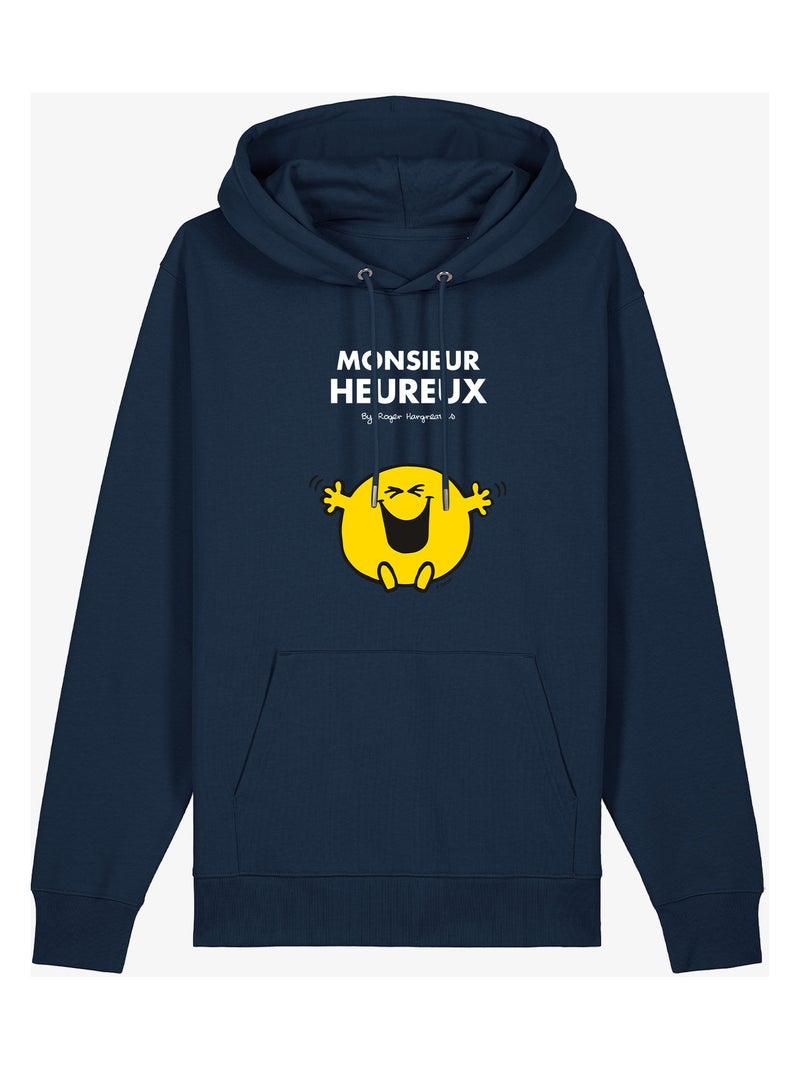 Sweat à capuche Homme - MONSIEUR HEUREUX Bleu marine - Kiabi