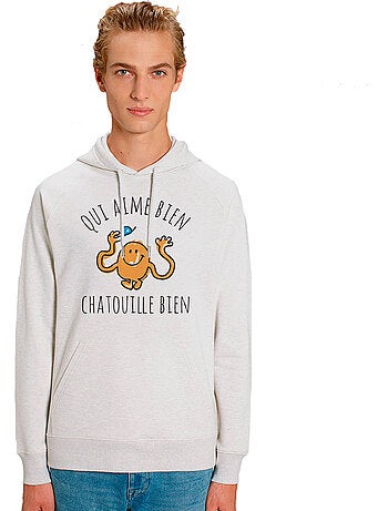 Sweat à capuche Homme - QUI AIME BIEN CHATOUILLE BIEN