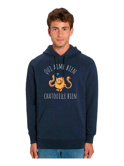 Sweat à capuche Homme - QUI AIME BIEN CHATOUILLE BIEN - Kiabi