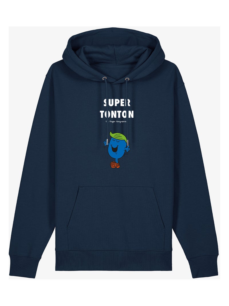 Sweat à capuche Homme - SUPER TONTON 3 Bleu marine - Kiabi