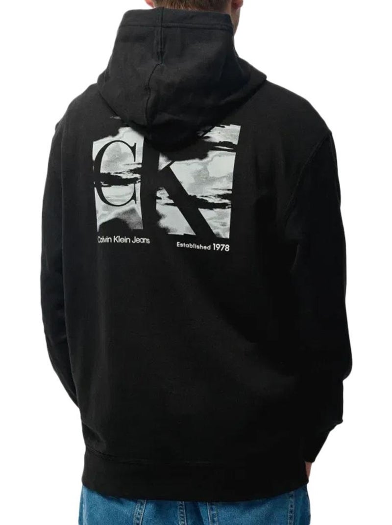 Sweat à capuche Homme Calvin Klein Jeans Noir - Kiabi