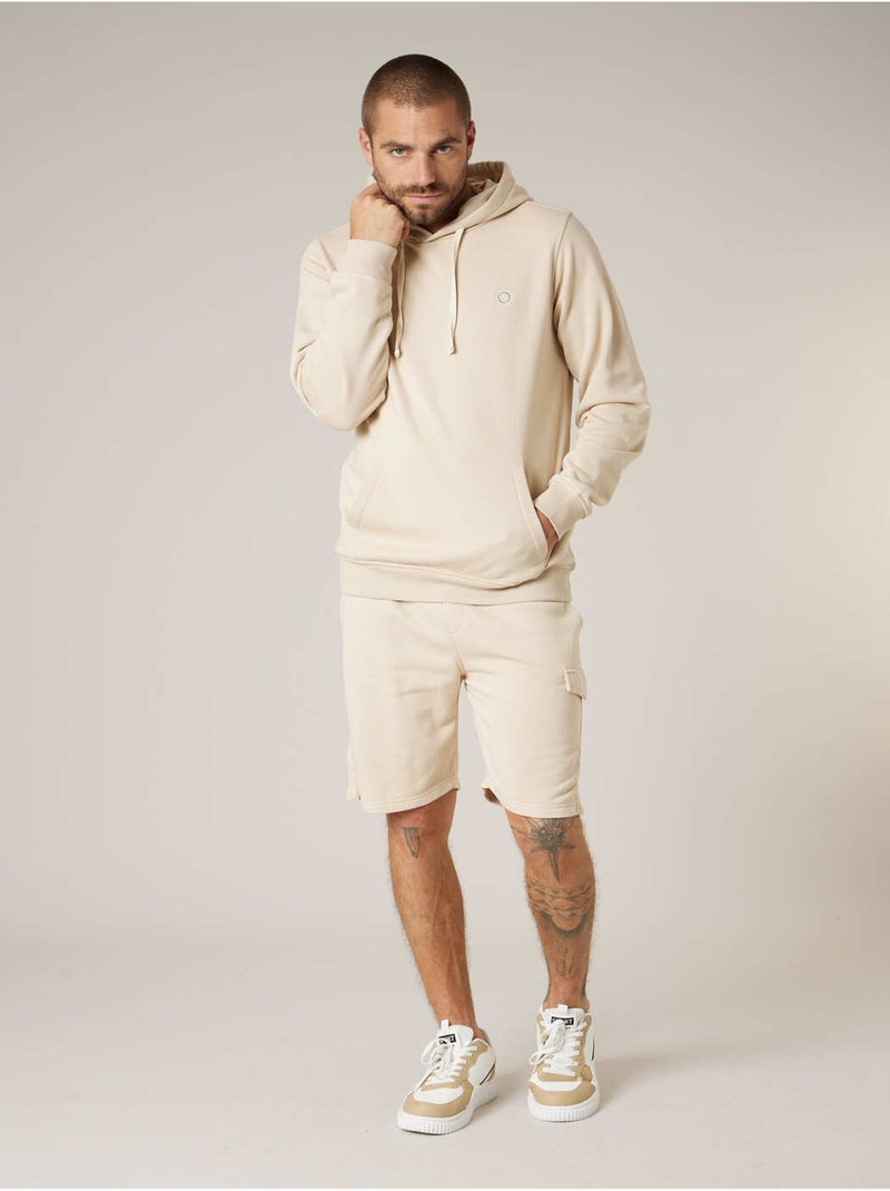 Sweat à capuche homme en coton mélangé 'Deeluxe' Beige coquille - Kiabi