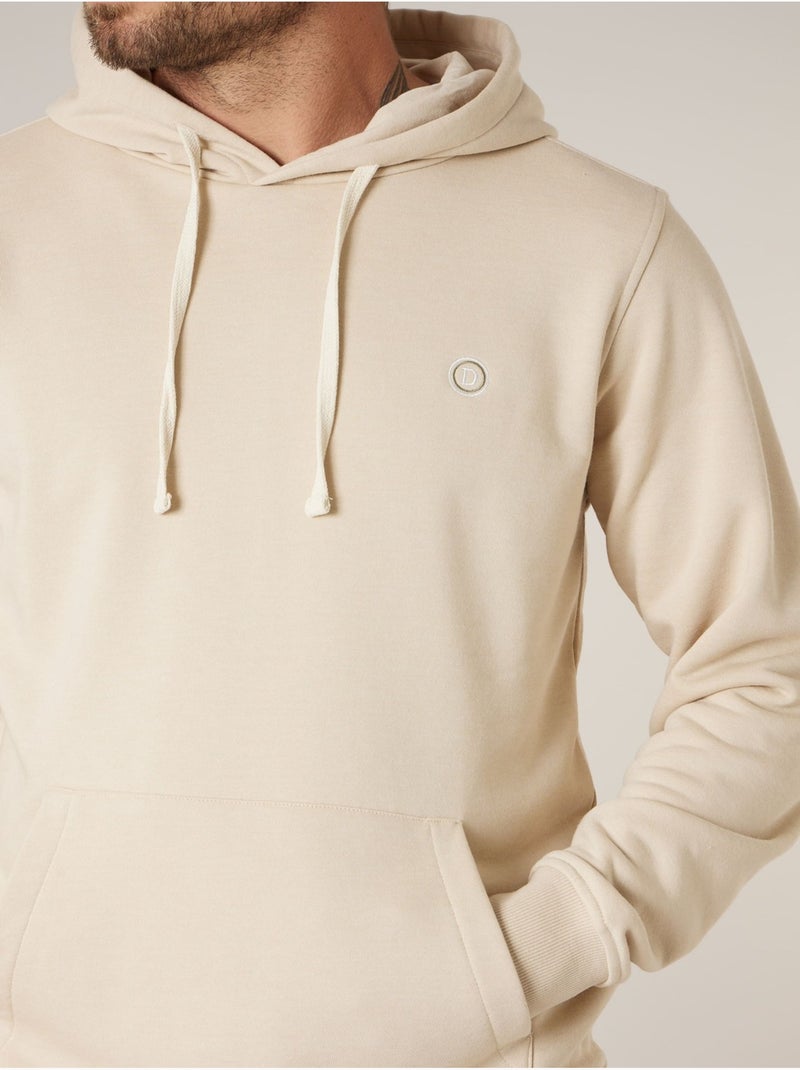 Sweat à capuche homme en coton mélangé 'Deeluxe' Beige coquille - Kiabi