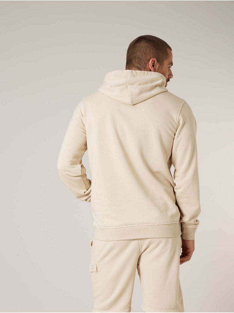 Sweat à capuche homme en coton mélangé 'Deeluxe' Beige coquille - Kiabi