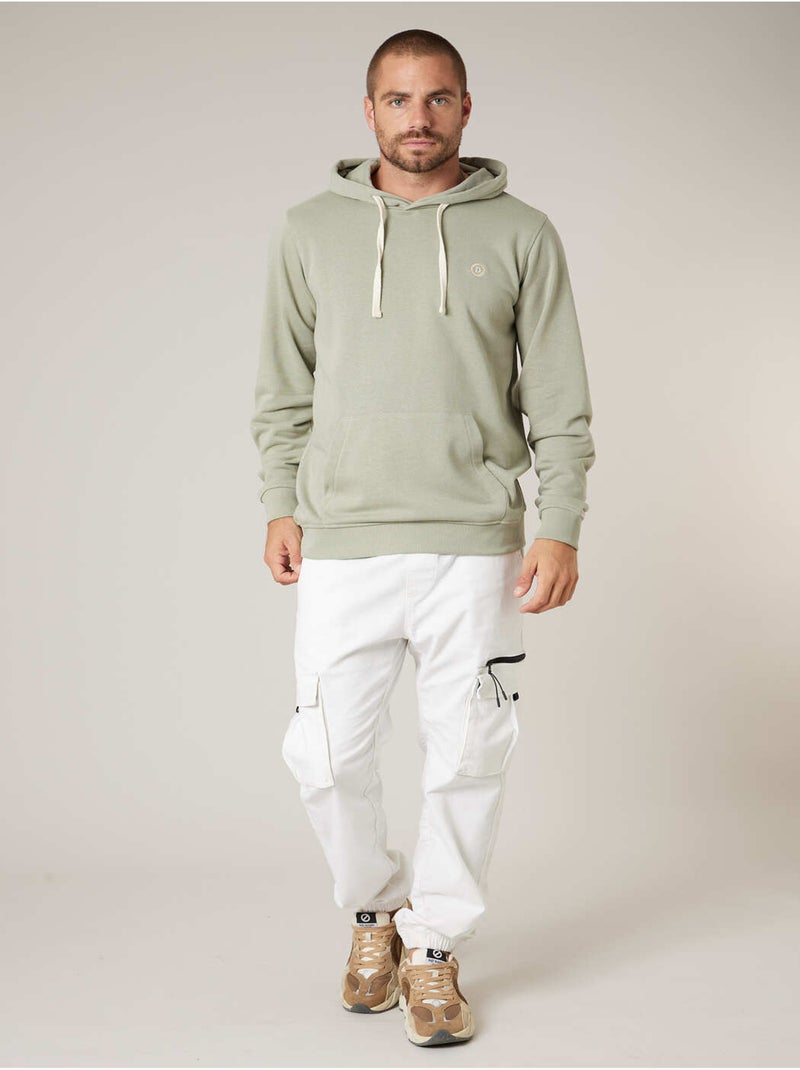 Sweat à capuche homme en coton mélangé 'Deeluxe' Vert kaki clair - Kiabi