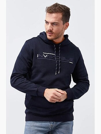 Sweat à capuche homme imprimé avec poche tommy