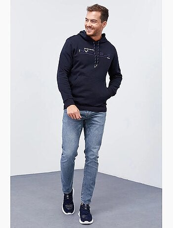 Sweat à capuche homme imprimé avec poche tommy