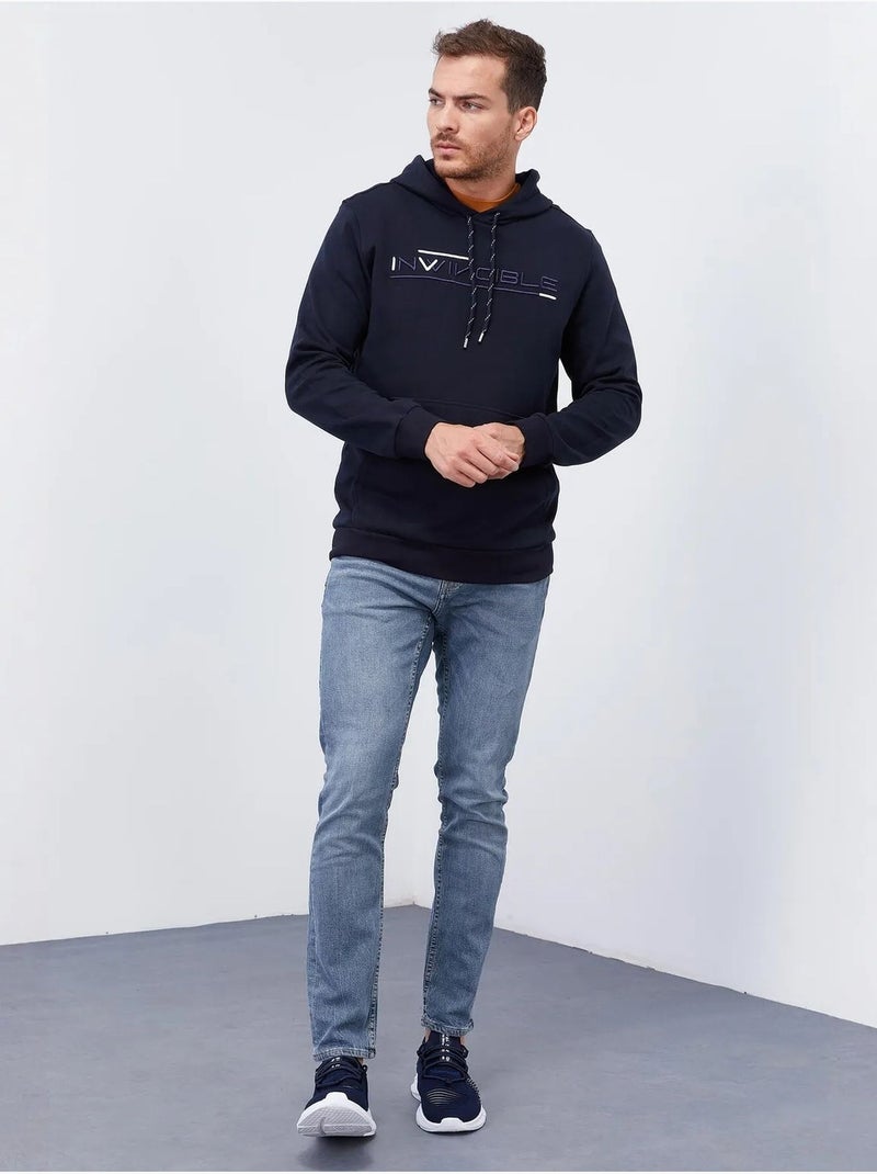 Sweat à capuche homme imprimé avec poche tommy Bleu marine - Kiabi