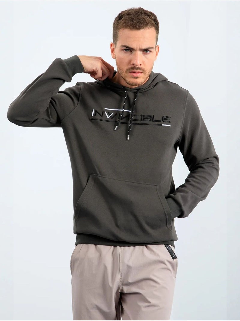 Sweat à capuche homme imprimé avec poche tommy Gris foncé - Kiabi