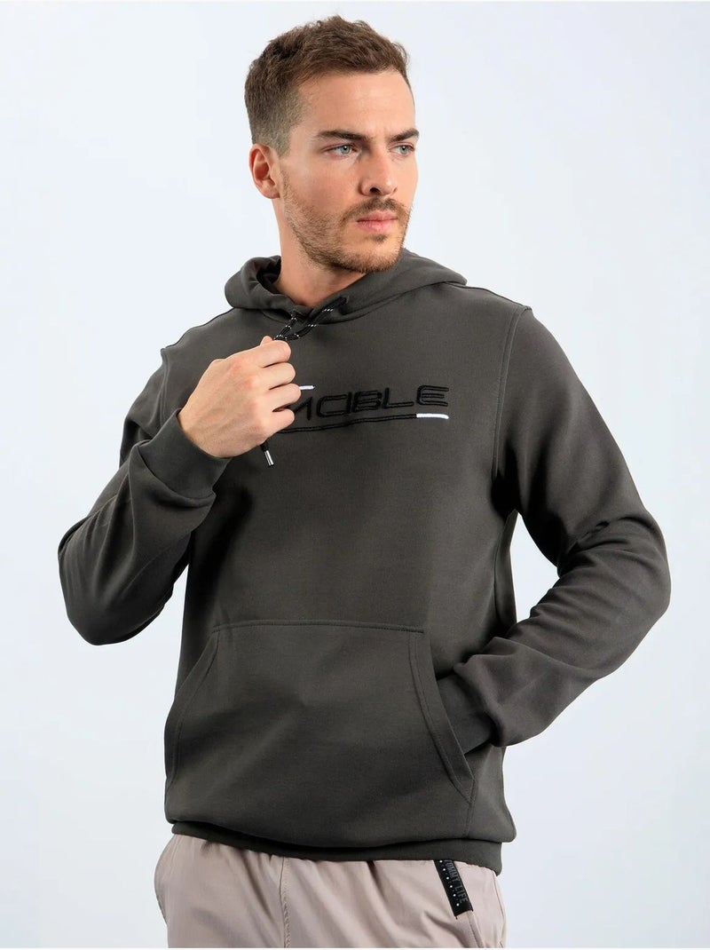 Sweat à capuche homme imprimé avec poche tommy Gris foncé - Kiabi